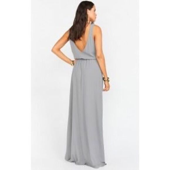 NWT Show Me Your Mumu Kendall Maxi Dress in Soft charcoal crisp - Picture 5 of 6